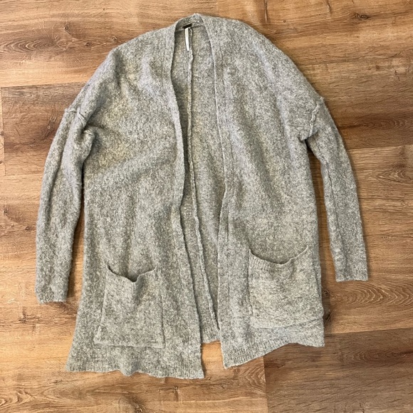Free People Oversized Long Cardigan Size Small Gray - Picture 2 of 5